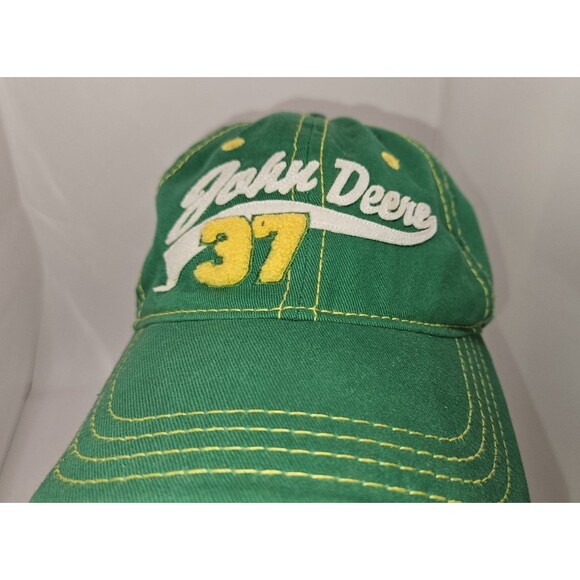 JOHN DEERE 37 ADJUSTABLE STRAPBACK BASEBALL HAT CAP GREEN YELLOW,OUTDOOR - Picture 2 of 8